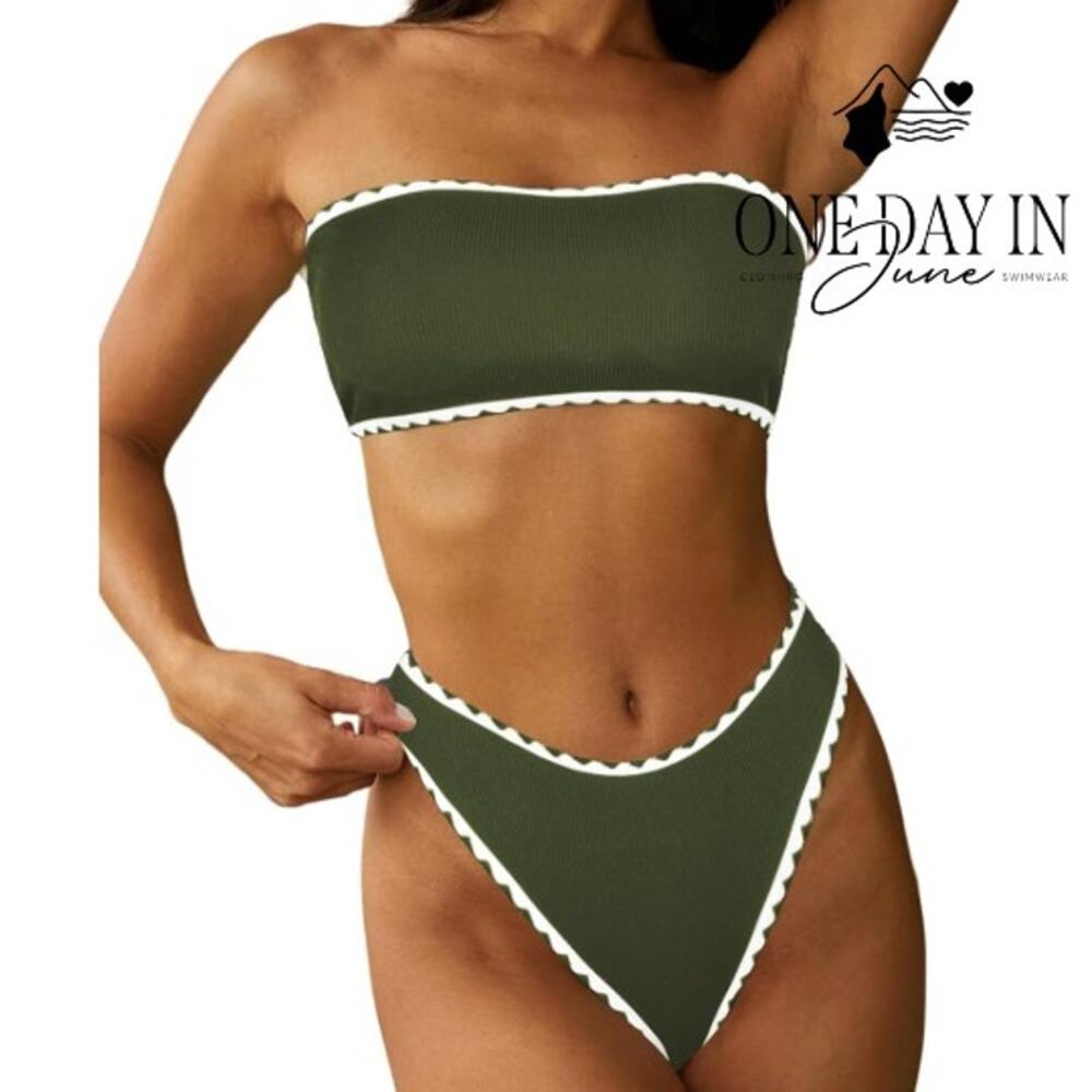 Suuksess Crop Ribbed Bikini Swimsuit Size S